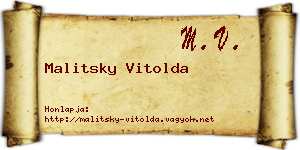 Malitsky Vitolda névjegykártya